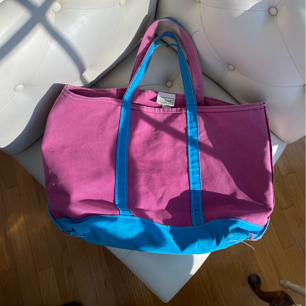 Vintage L.L. Bean Boat & Tote 22” – Magenta & Teal – Made in USA – Rare Colorway - Picture 10 of 12
